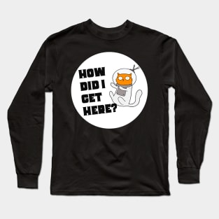 Confused Cat in Space Long Sleeve T-Shirt